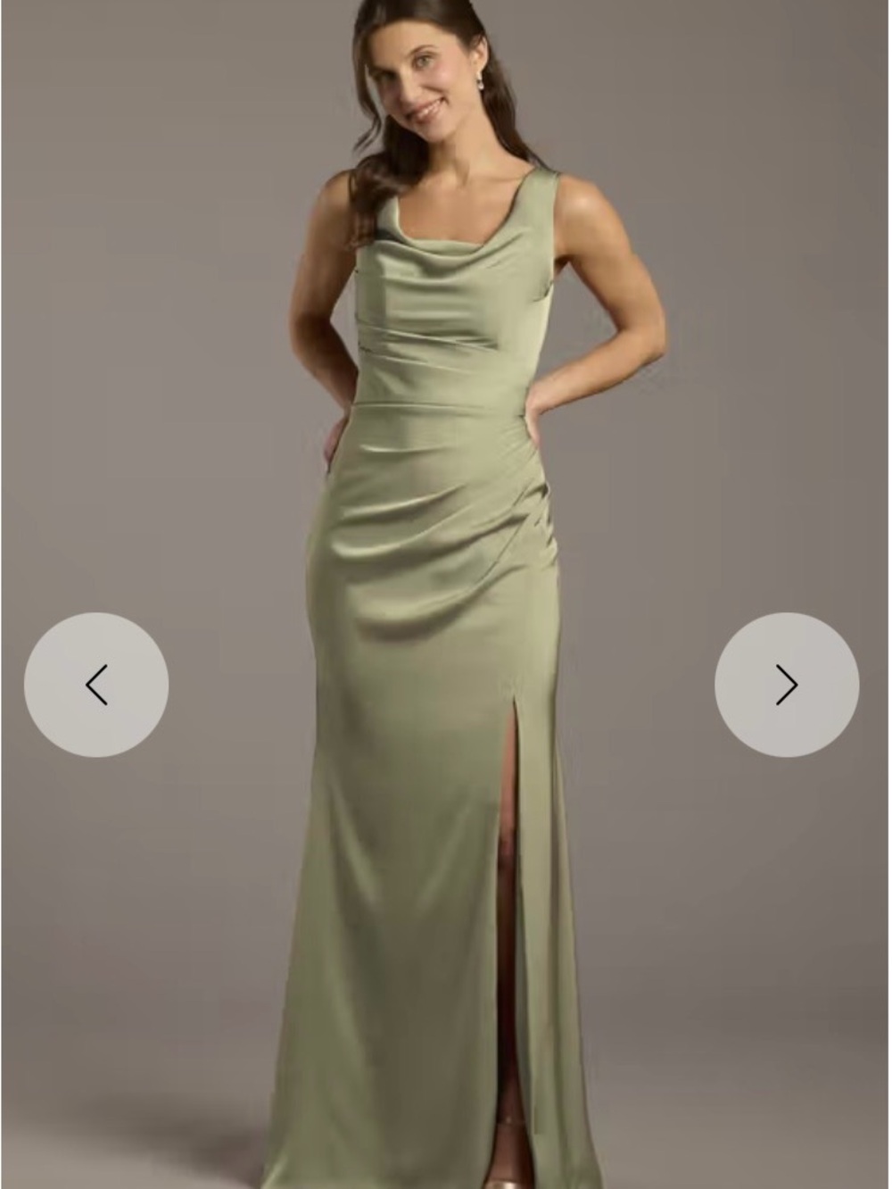 GALINA SIGNATURE - Matte Satin Cowl Neck Sheath Dress - STYLE# GS290301